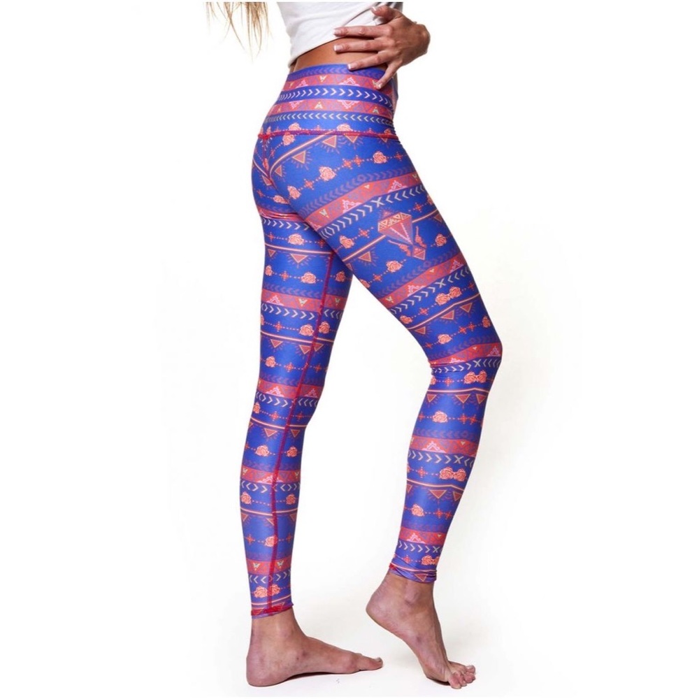 Teeki - Royal Blue Guns & Roses Leggings Hot Pants